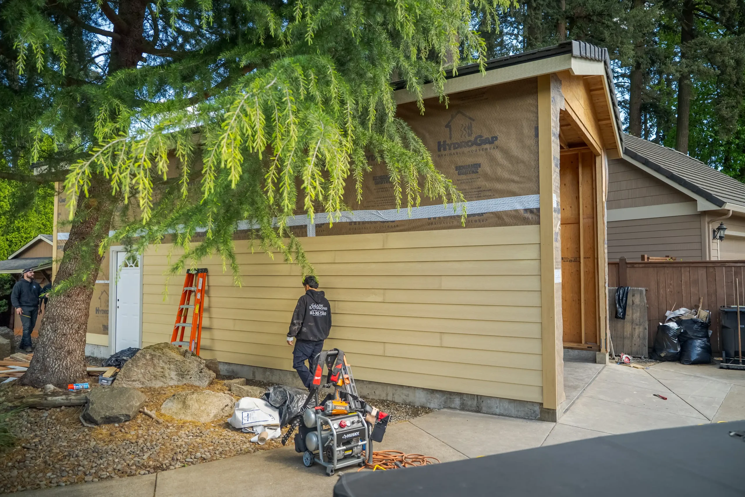 Clark Exteriors siding installation work on a Western Oregon home